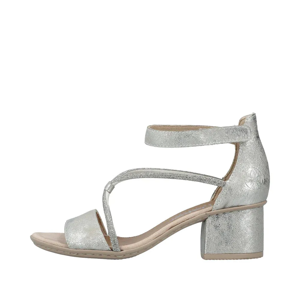 Rieker Shoes 64654-40 Dress Ankle Strap Silver
