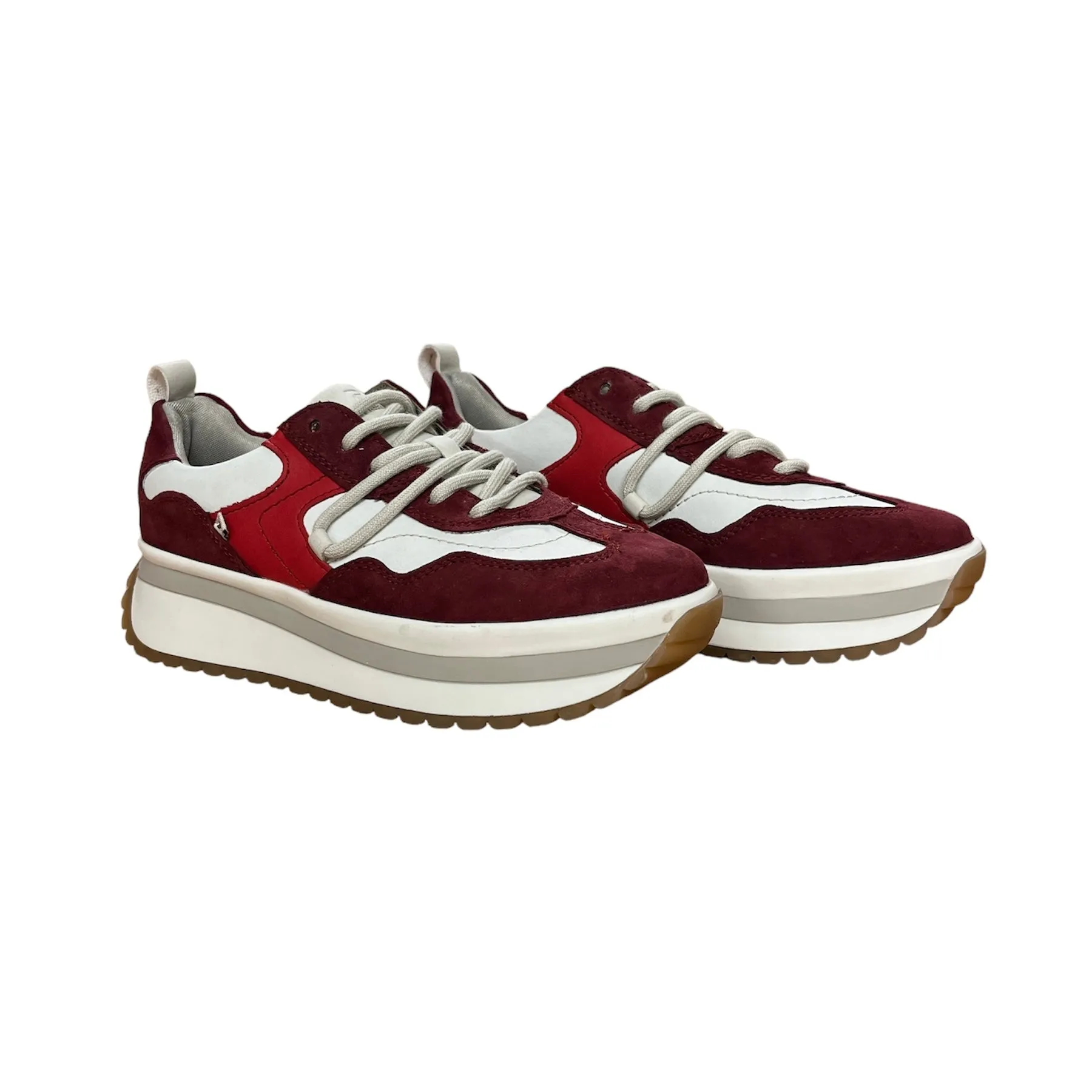 Rieker Shoes W0900-35 Lace Up Burgundy Multi