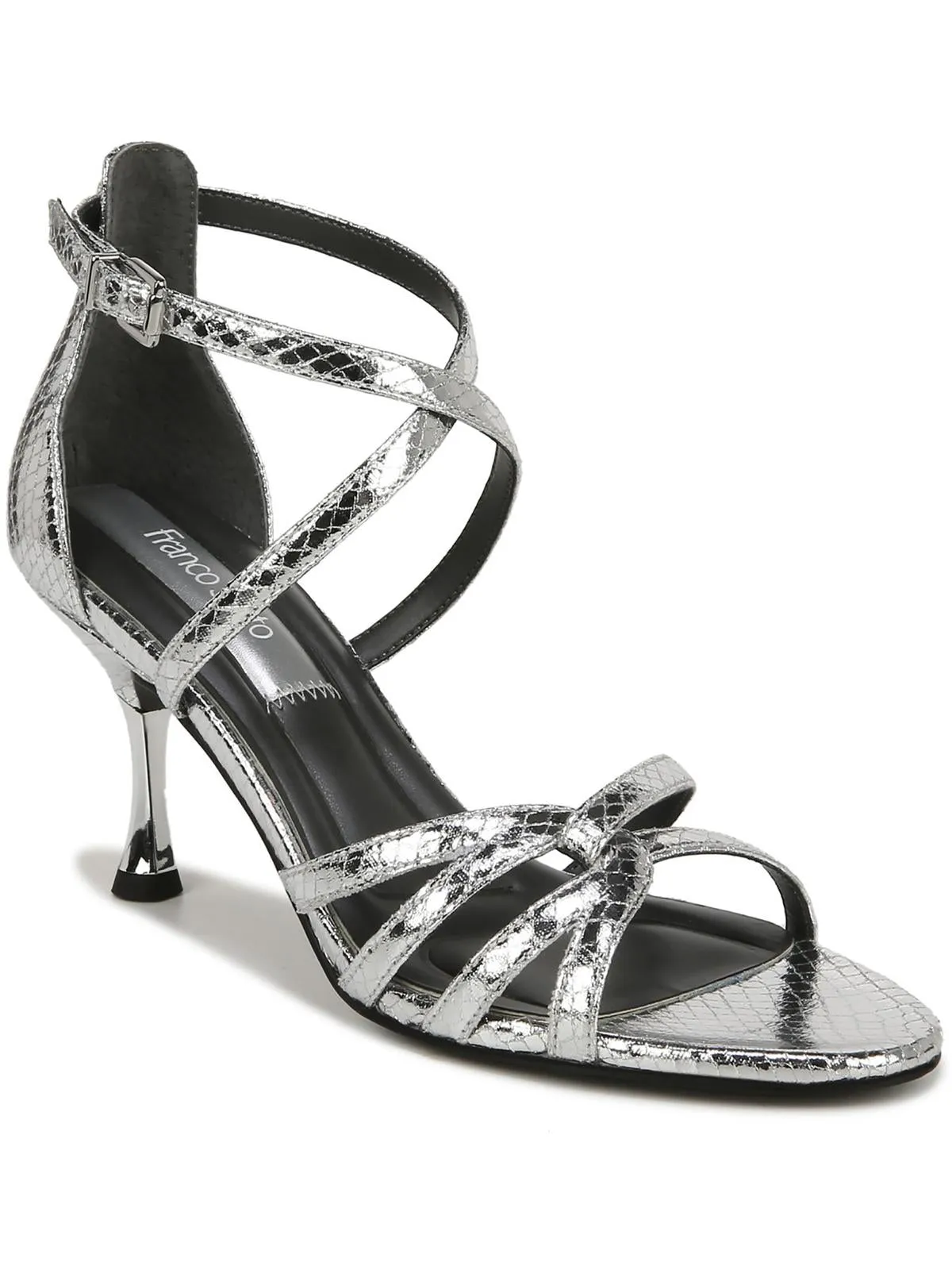 Rika Womens Faux Leather Ankle Strap Heels
