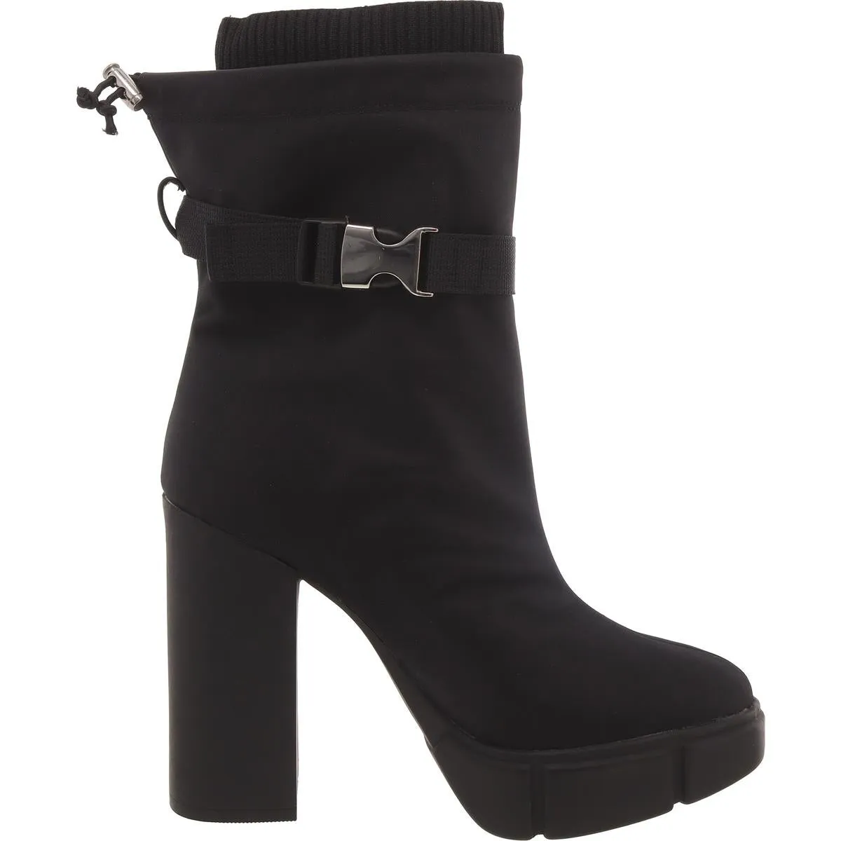 Rise Up Womens Nylon Block Heel Ankle Boots