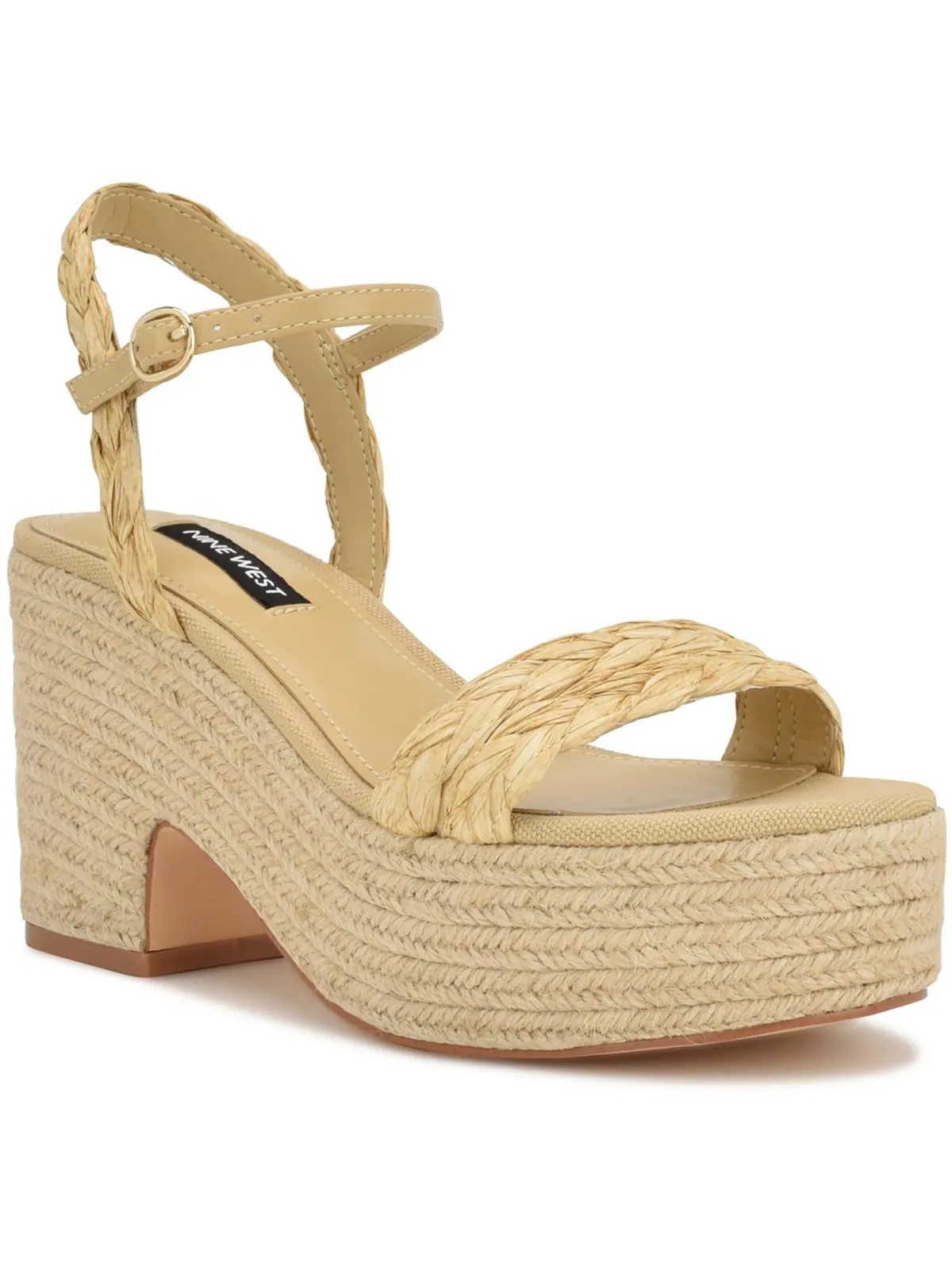 Rivva Womens Woven Ankle Heels