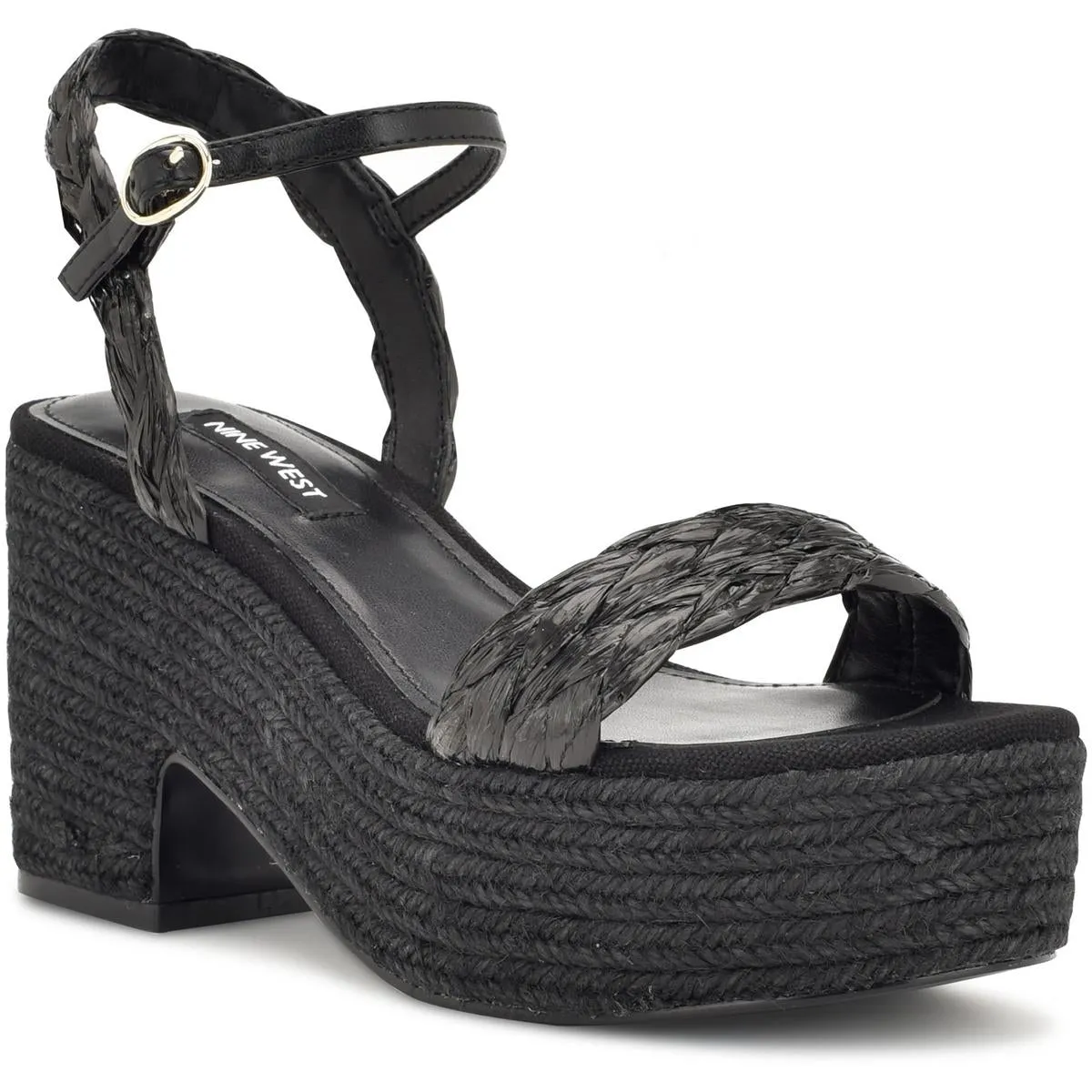 Rivva Womens Woven Ankle Heels
