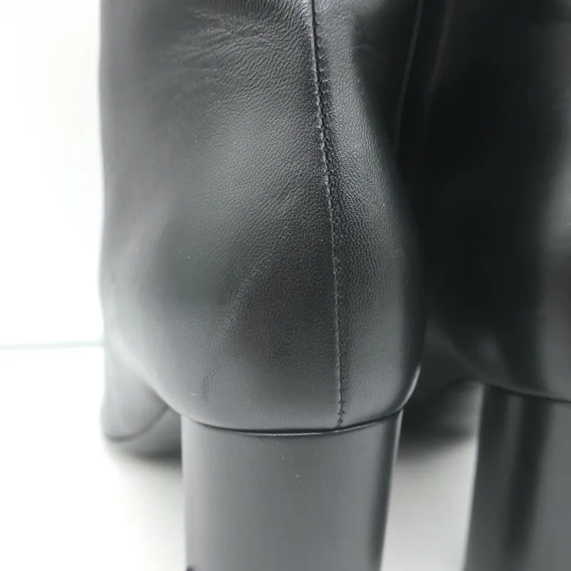 Saint Laurent Lou Ankle Boots Black Leather Size 36