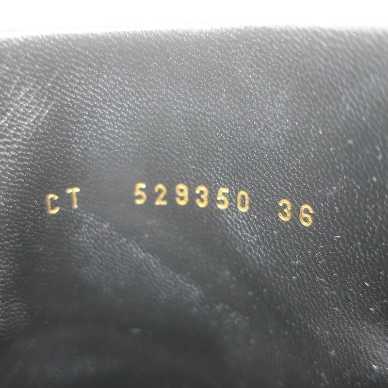 Saint Laurent Lou Ankle Boots Black Leather Size 36