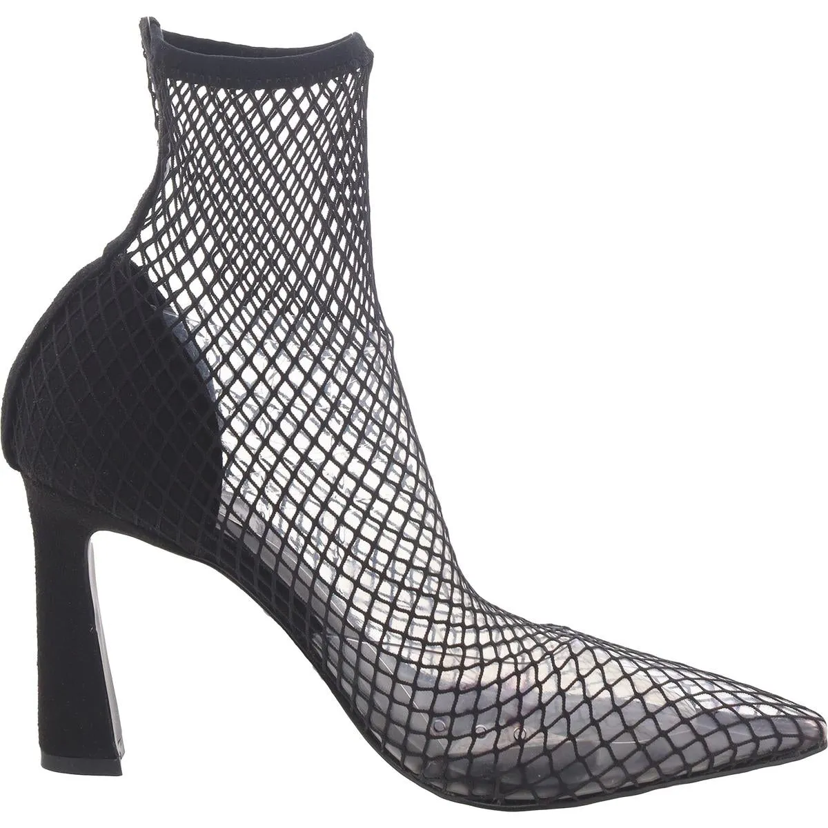 Salem Womens Fishnet Pointed Toe Ankle Boots