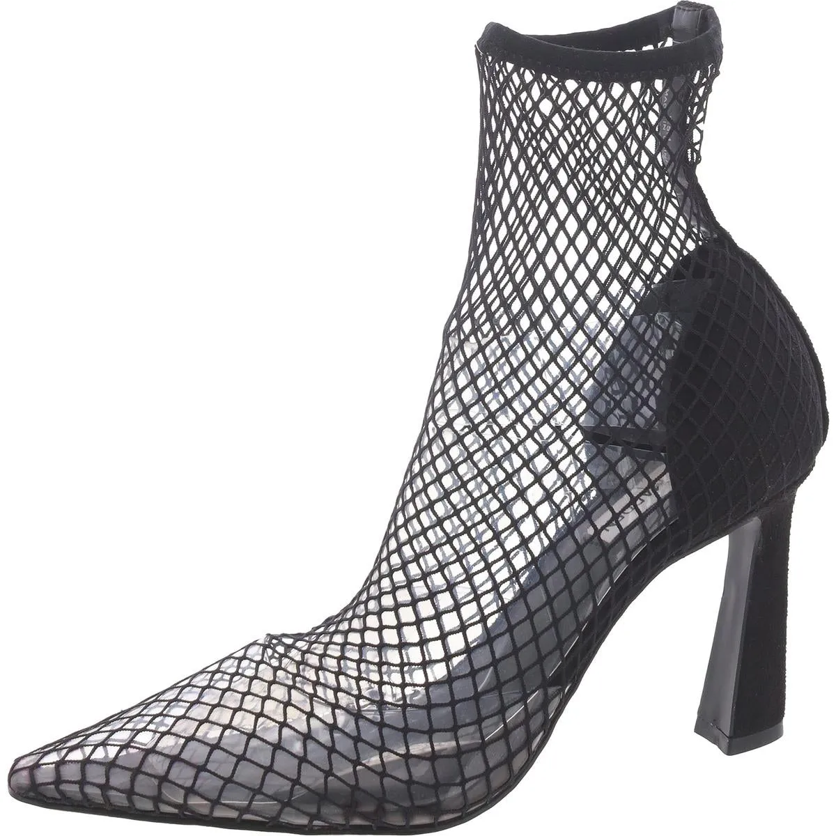 Salem Womens Fishnet Pointed Toe Ankle Boots