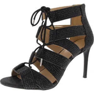 Sandy Womens Embellished Metallic Heels