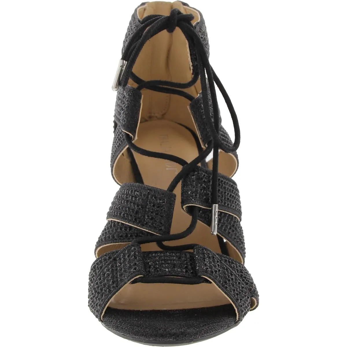 Sandy Womens Embellished Metallic Heels