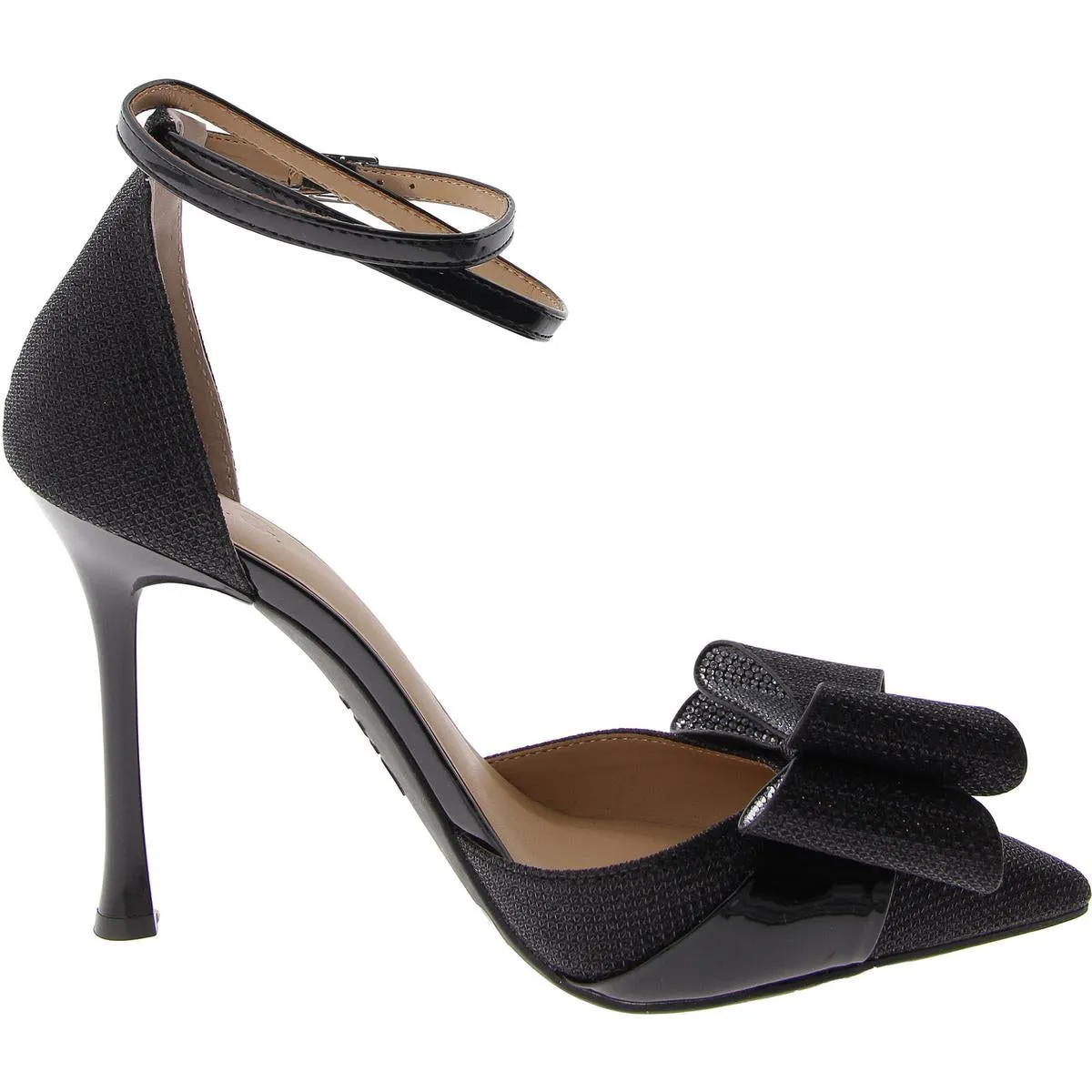 Saori Womens Bow Pointed Toe Ankle Strap