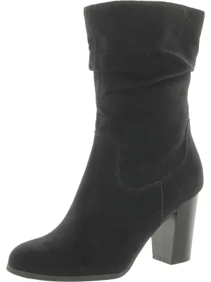 Saraa Womens Faux Suede Slouchy Mid-Calf Boots