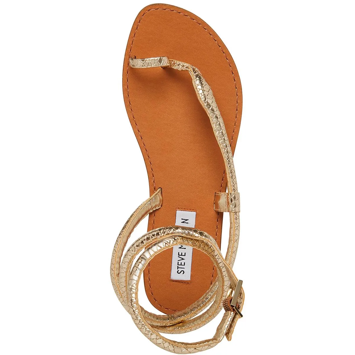 Scales Womens Snake Print Toe Loop Ankle Strap