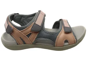 Scholl Orthaheel Bribie Womens Leather Adjustable Supportive Sandals Scholl Orthaheel Shoes