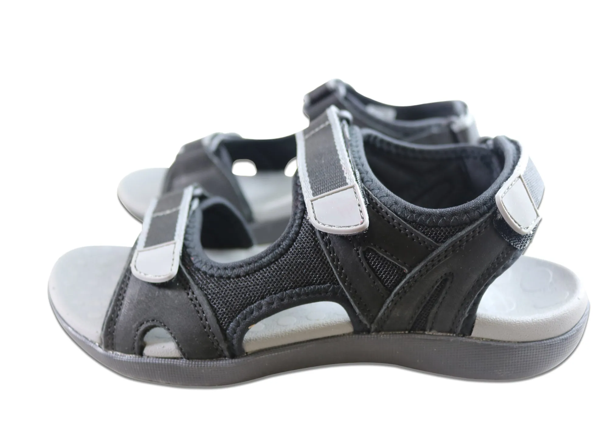 Scholl Orthaheel Bribie Womens Leather Adjustable Supportive Sandals Scholl Orthaheel Shoes