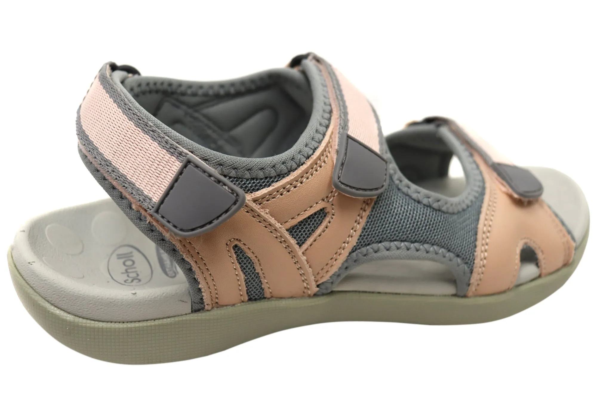 Scholl Orthaheel Bribie Womens Leather Adjustable Supportive Sandals Scholl Orthaheel Shoes
