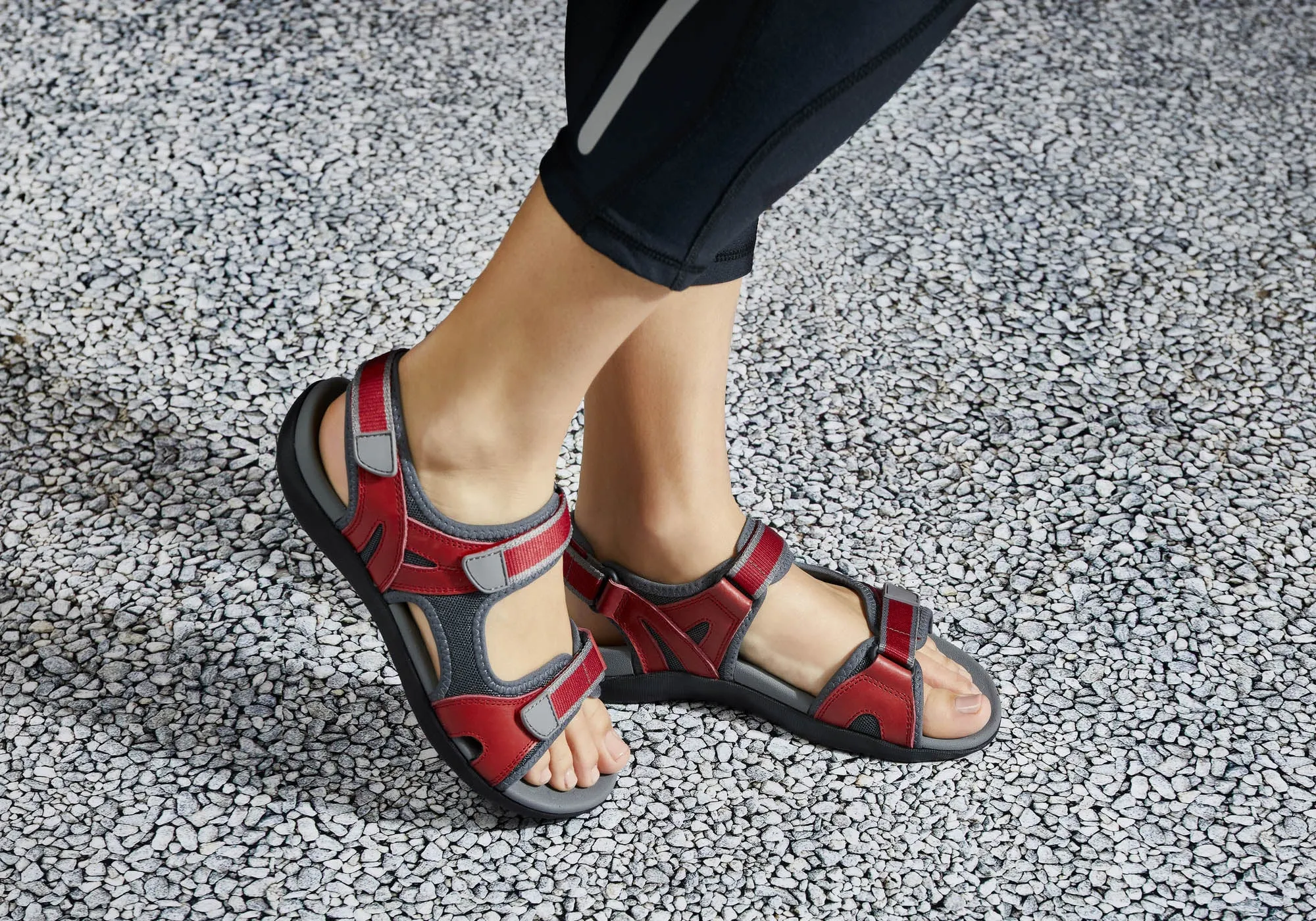 Scholl Orthaheel Bribie Womens Leather Adjustable Supportive Sandals Scholl Orthaheel Shoes