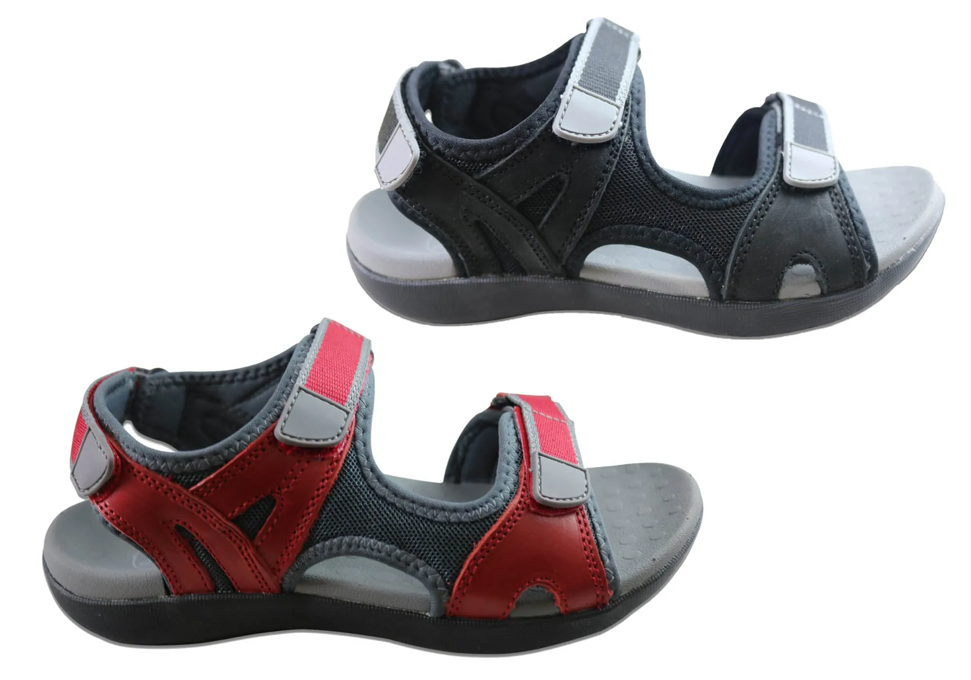 Scholl Orthaheel Bribie Womens Leather Adjustable Supportive Sandals Scholl Orthaheel Shoes