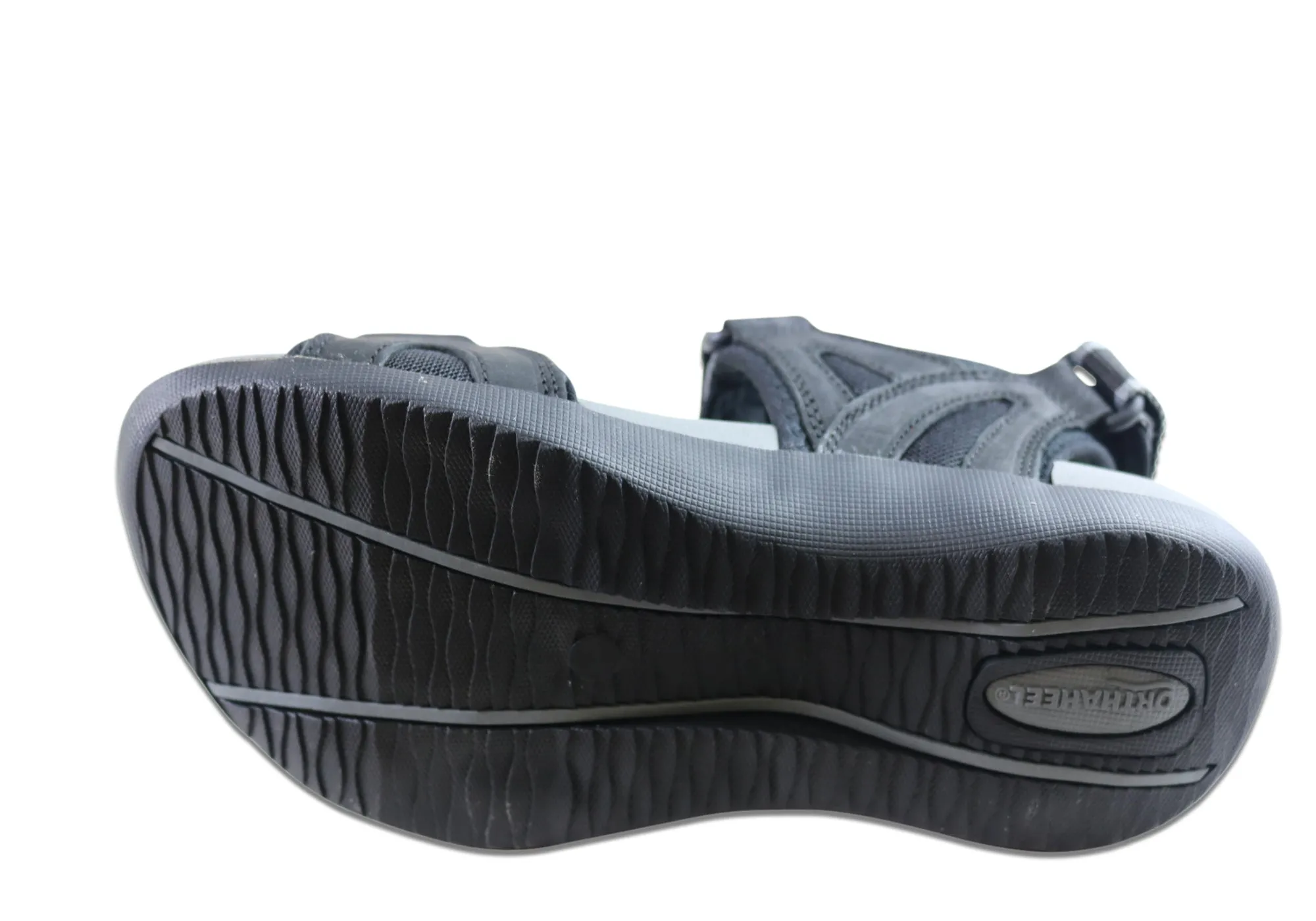 Scholl Orthaheel Bribie Womens Leather Adjustable Supportive Sandals Scholl Orthaheel Shoes