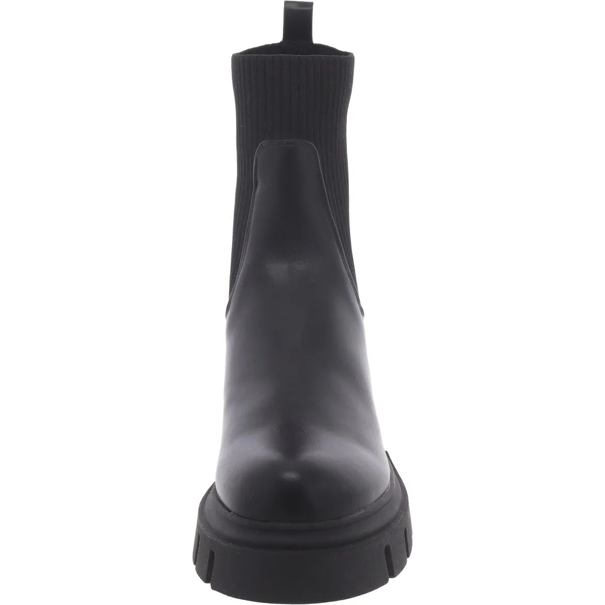 Selection Womens Faux Leather Stretch Chelsea Boots
