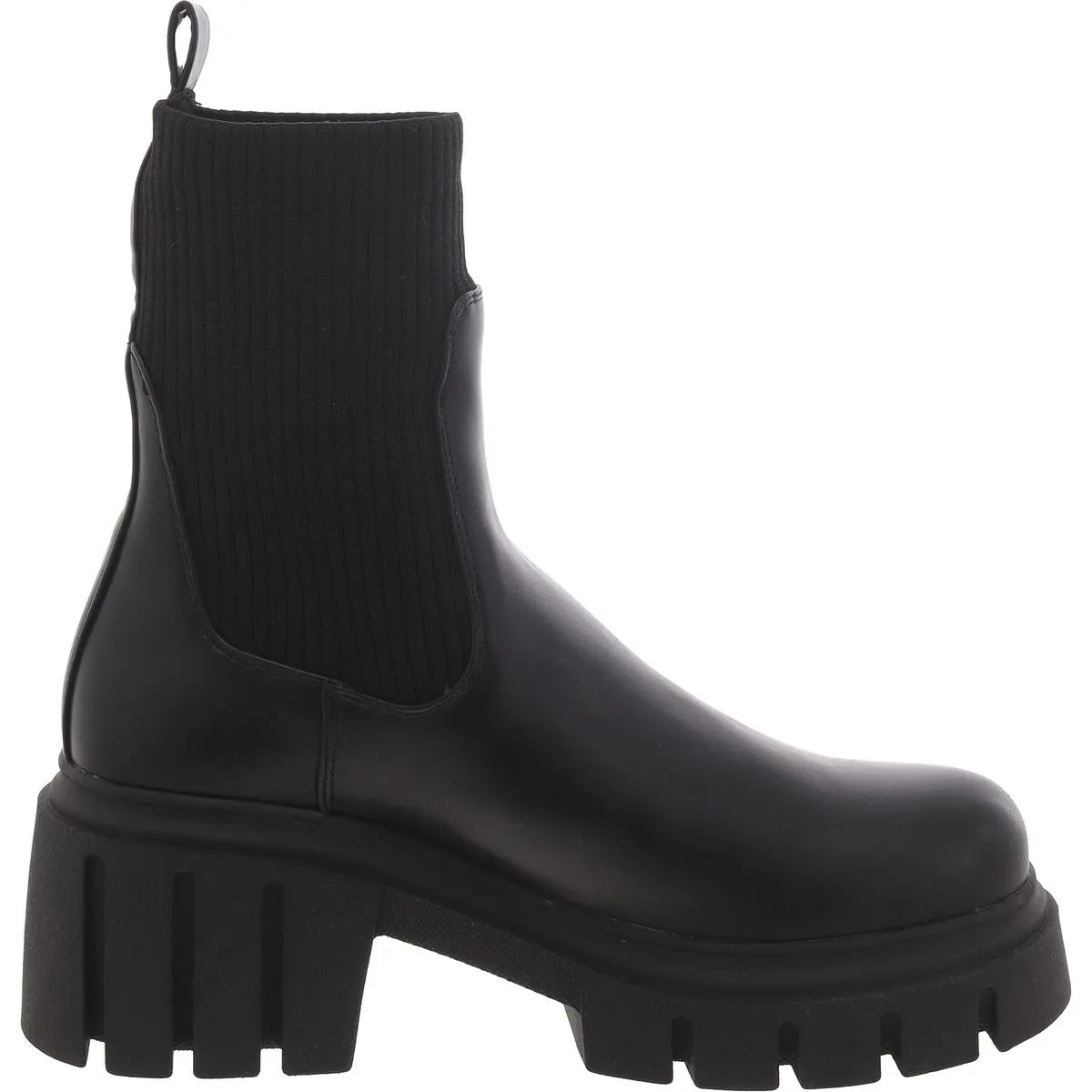 Selection Womens Faux Leather Stretch Chelsea Boots