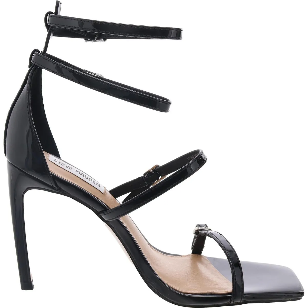 Senna Womens Strappy Patent Leather Ankle Strap