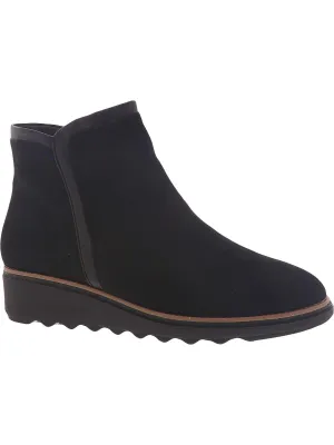 Sharon Heights Womens Suede Ankle Platform Boots