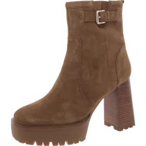 Sharonna Womens Zipper Buckle Ankle Boots