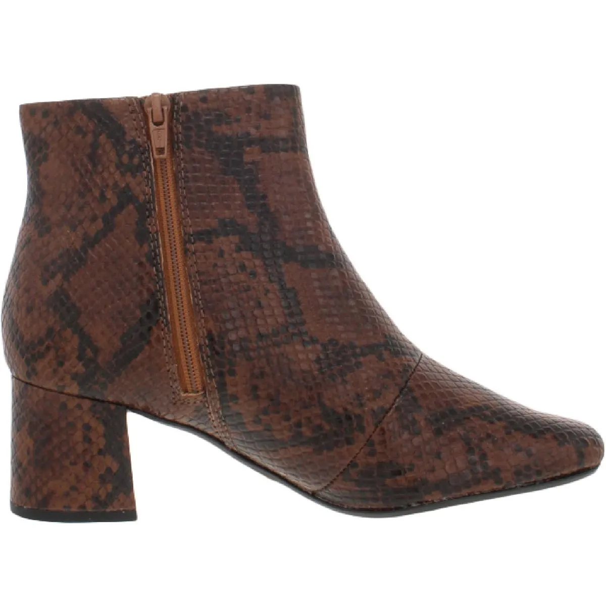 Sheer Flora 2 Womens Leather Snake Print Ankle Boots