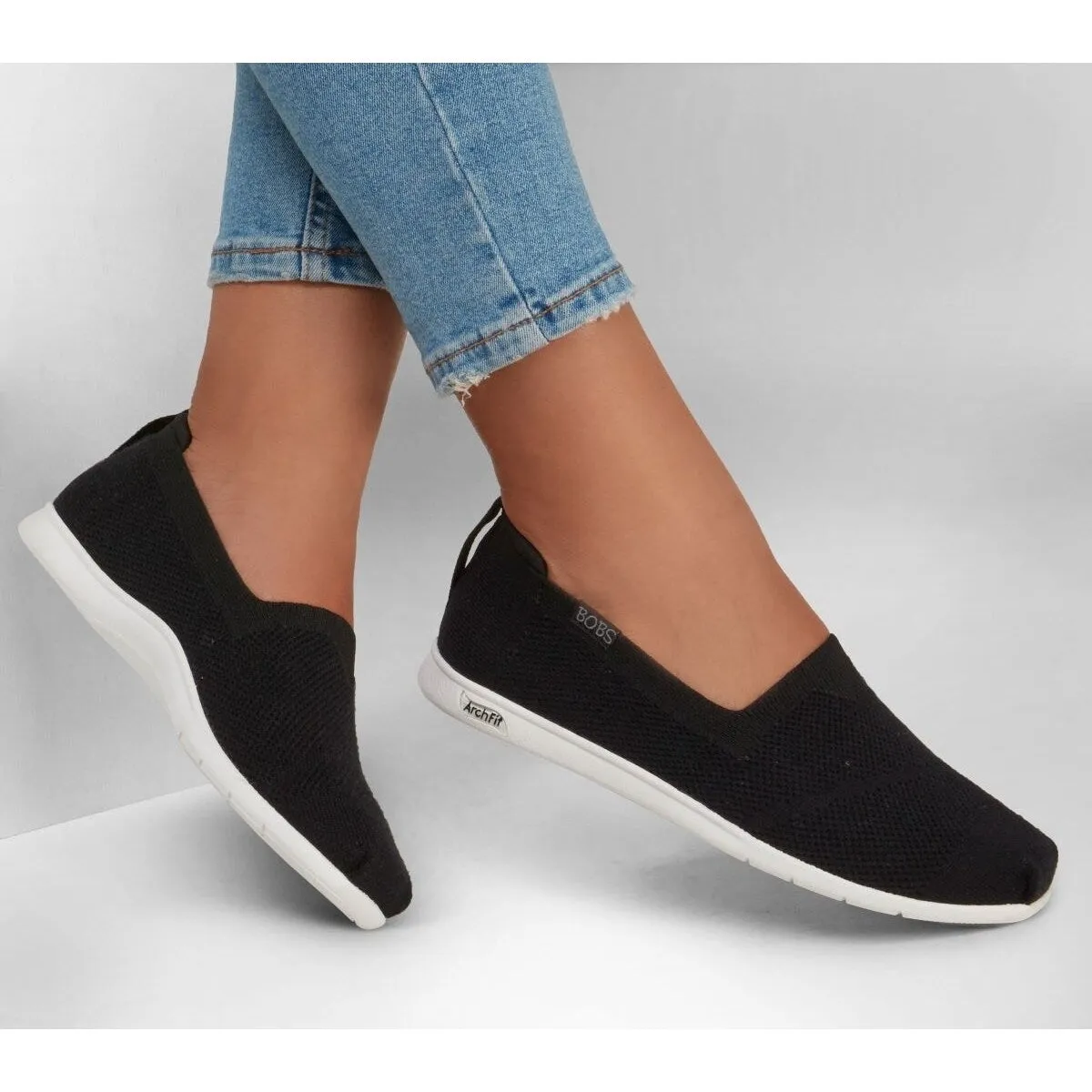 Skechers Womens Arch Fit Plush Breezy Babe SlipOn Black 114109Blk Black