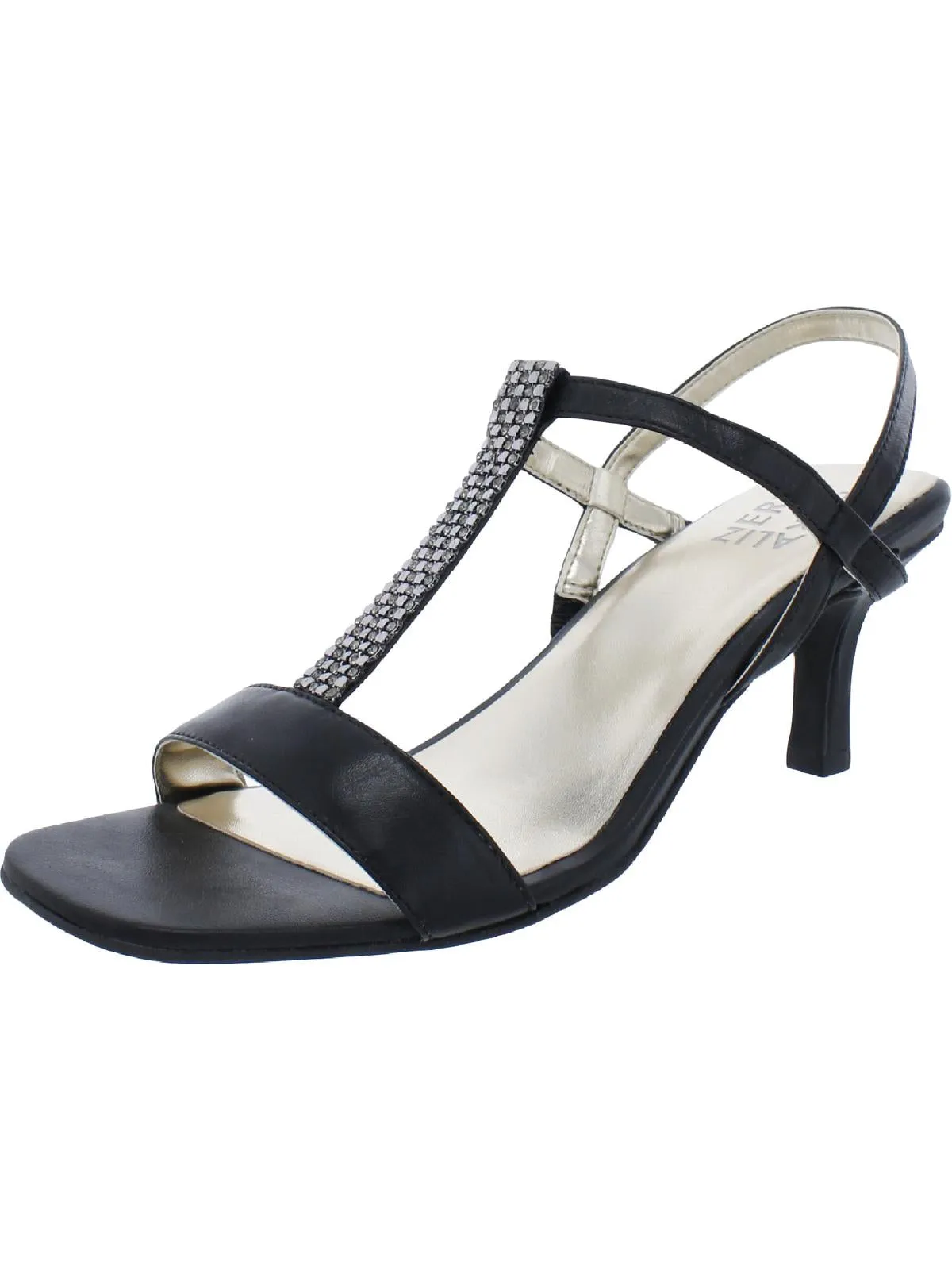 Skylar Womens Leather Ankle Strap Heels
