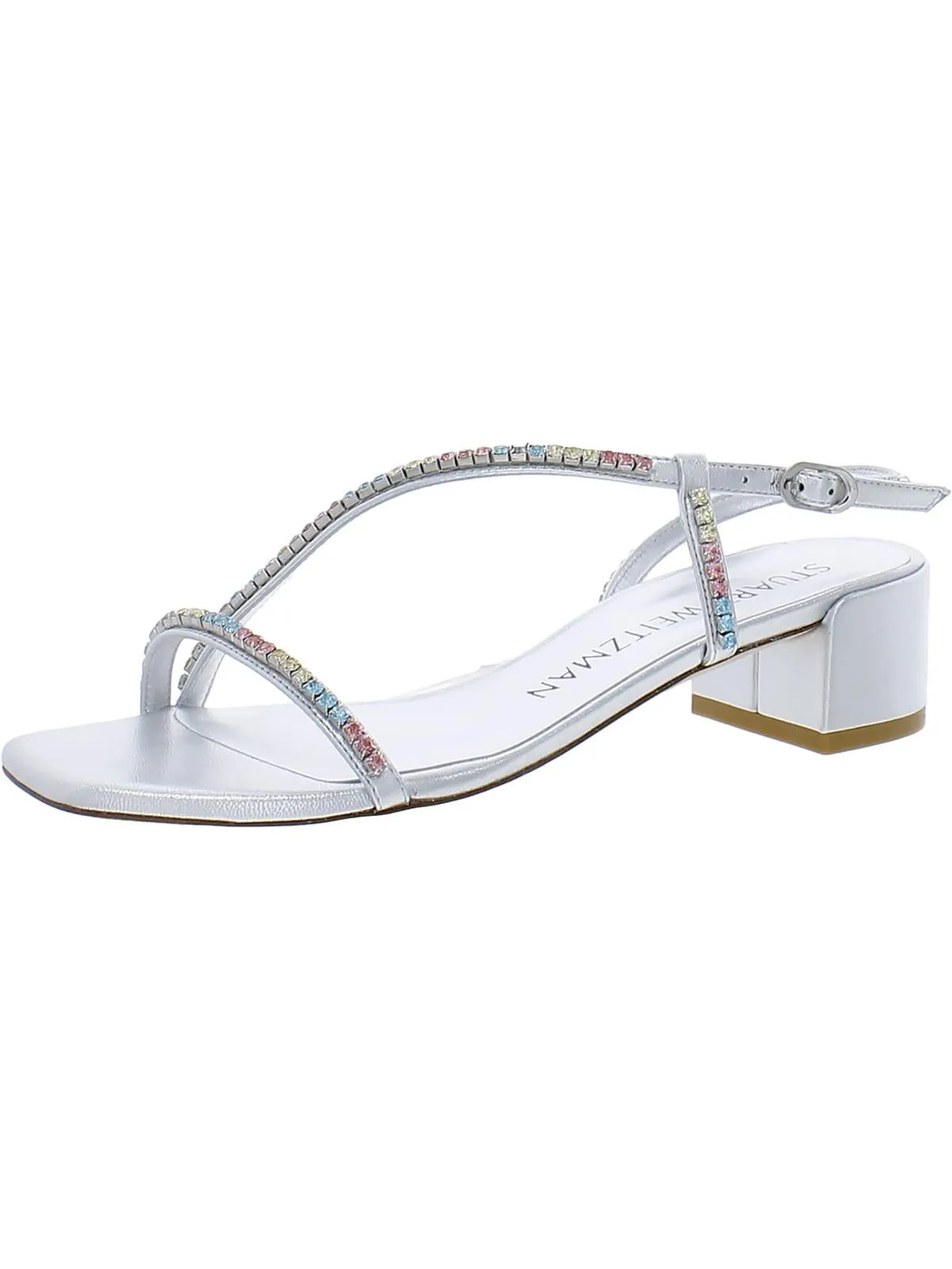 Soiree Womens Leather Ankle Strap Heels