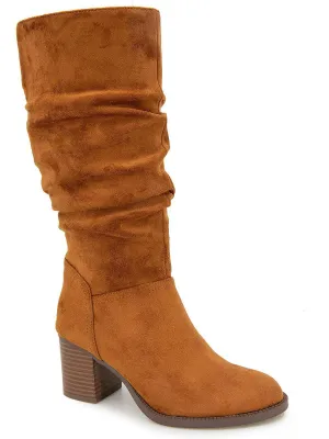 Sonia Womens Faux Suede Almond Toe Knee-High Boots