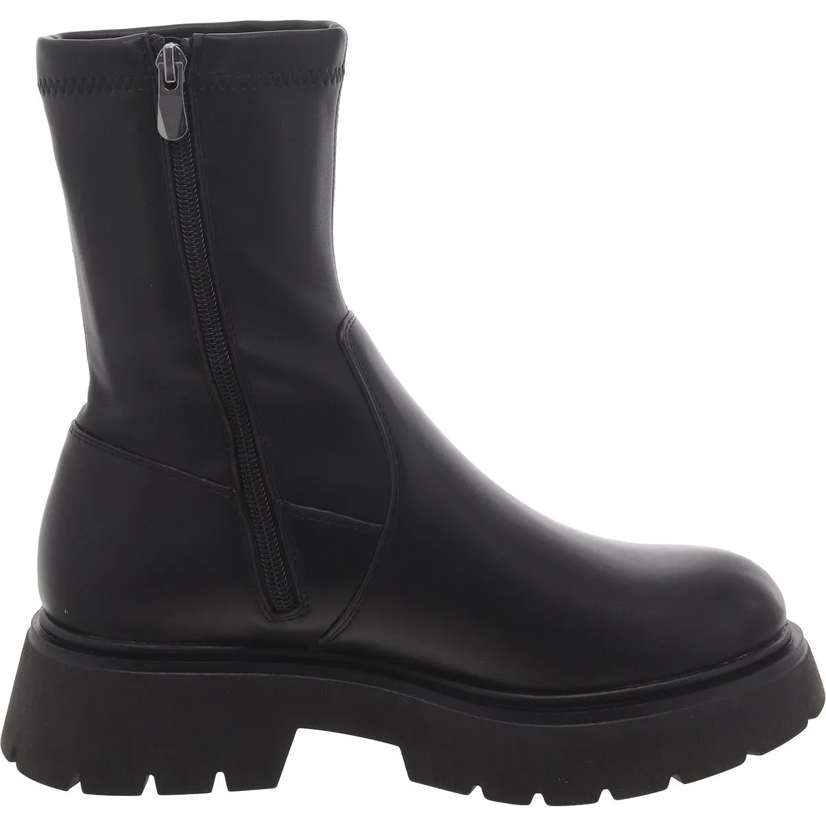 South Womens Faux Leather Round Toe Mid-Calf Boots