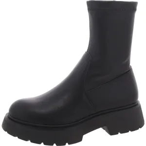 South Womens Faux Leather Round Toe Mid-Calf Boots