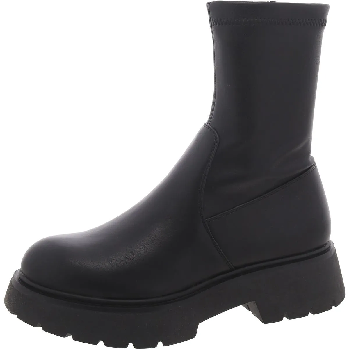 South Womens Faux Leather Round Toe Mid-Calf Boots
