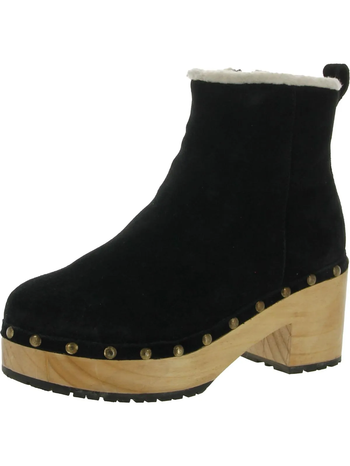 Spain Womens Faux Suede Block Heel Ankle Boots