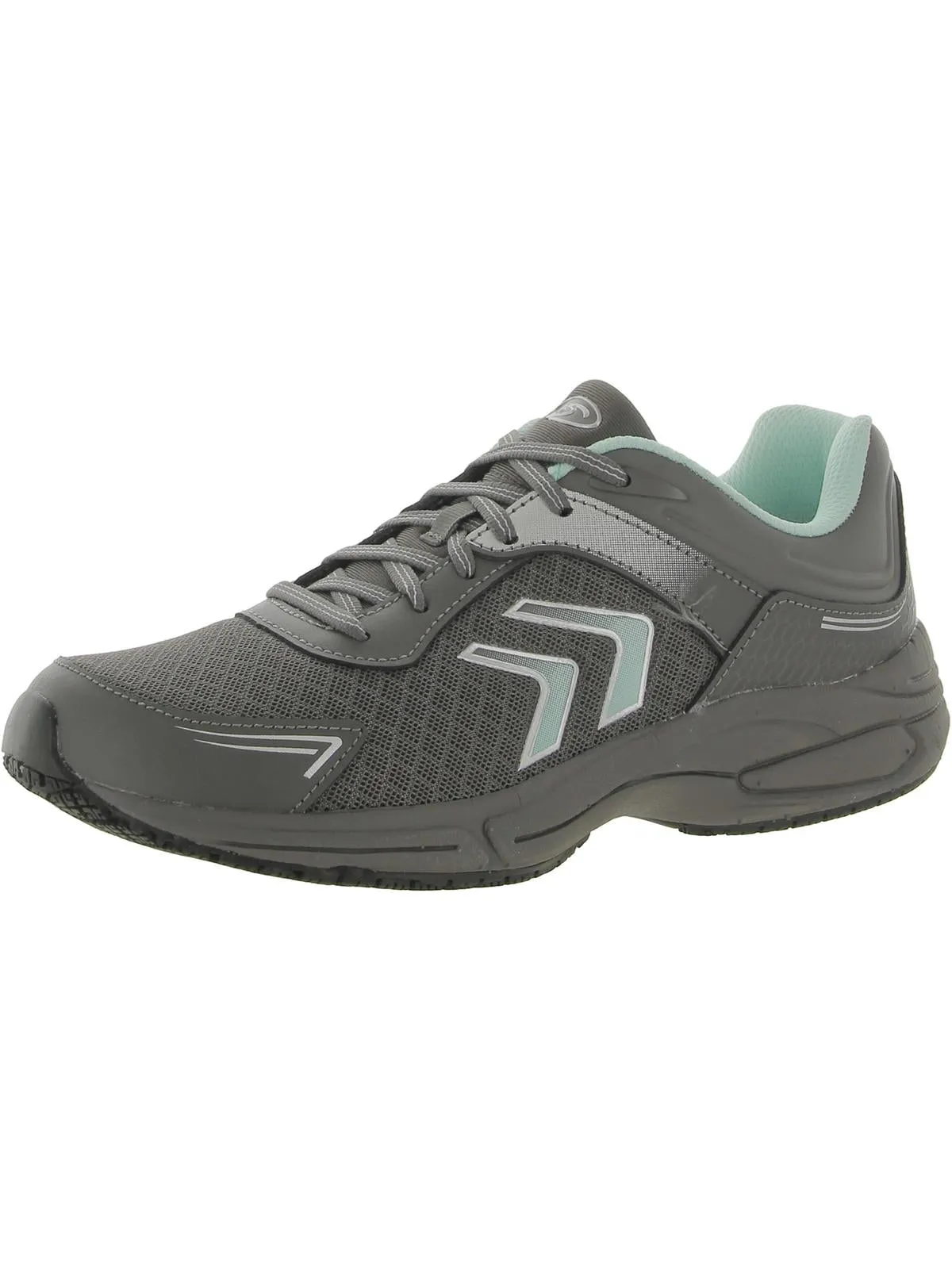 Steel Grey Womens Leather Walking Running & Training Shoes