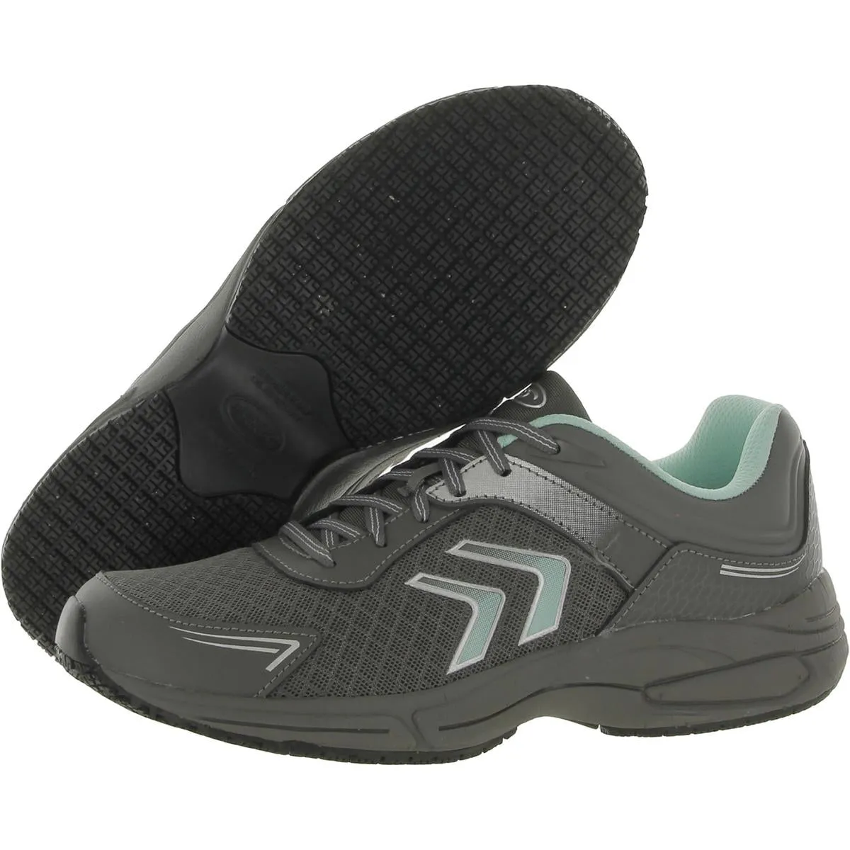 Steel Grey Womens Leather Walking Running & Training Shoes