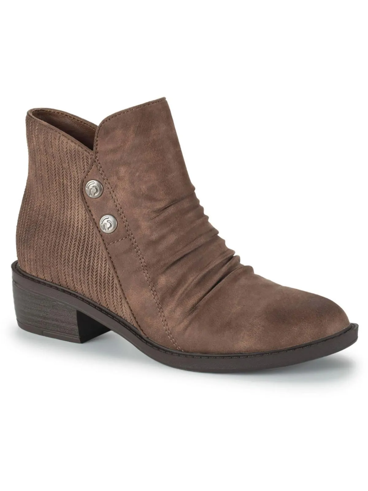 Stevie Womens Faux Leather Ankle Booties