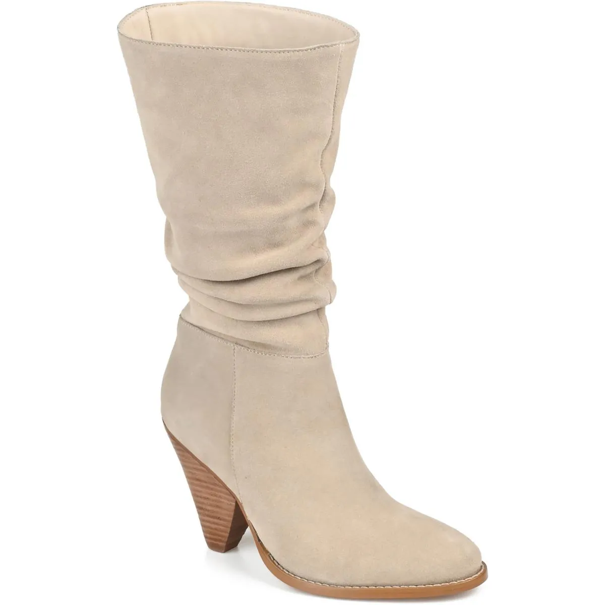 SYRINN Womens Faux Suede Mid-Calf Boots