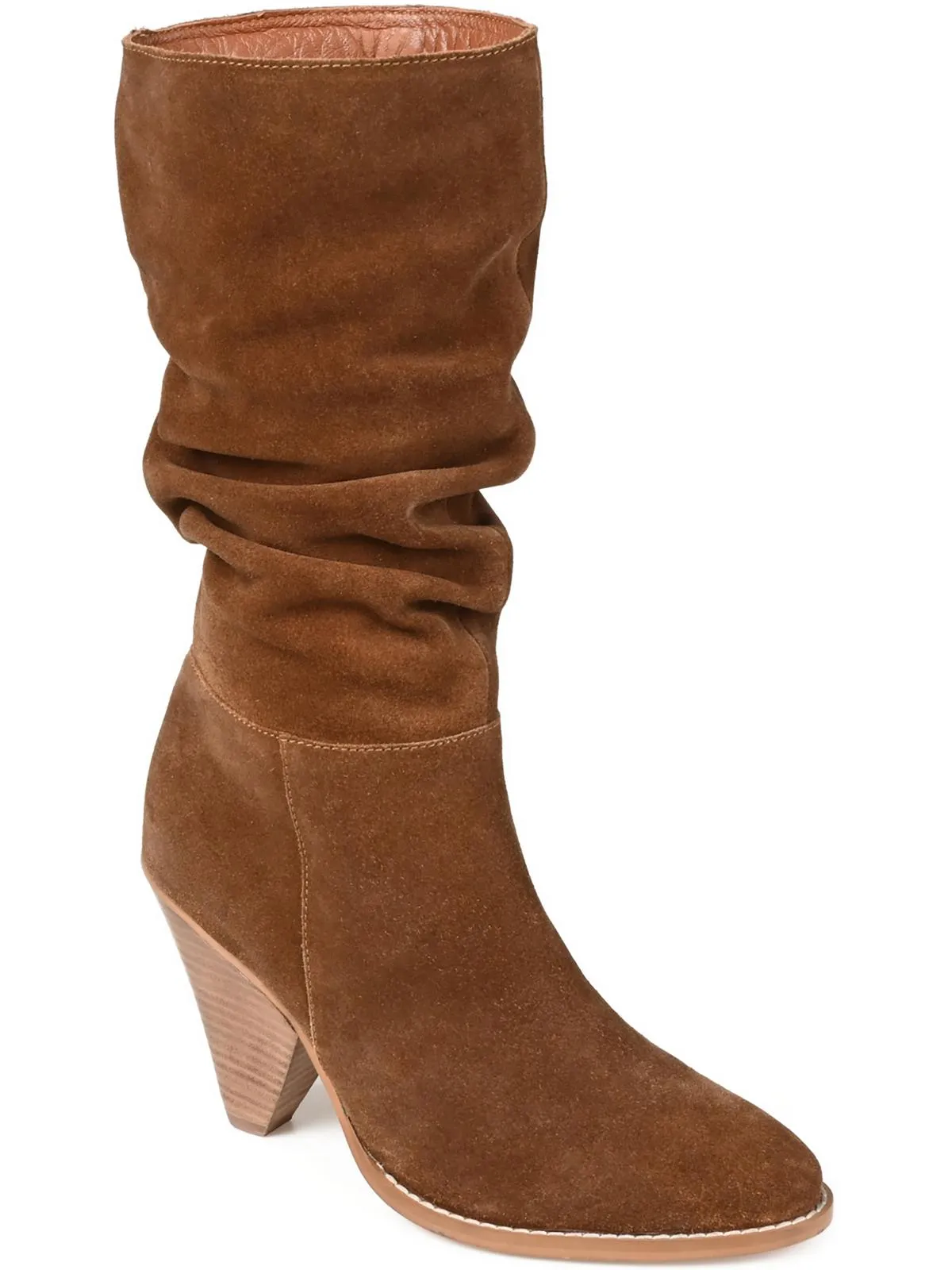 SYRINN Womens Faux Suede Mid-Calf Boots