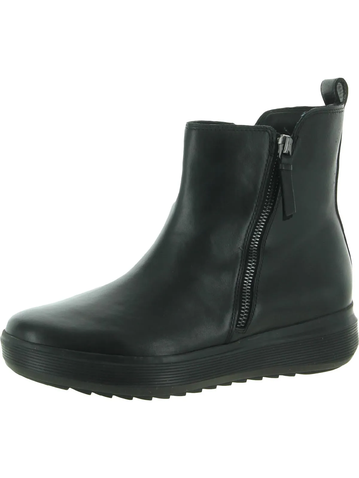 Talise Womens Leather Wedge Ankle Boots
