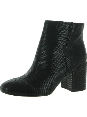 Tenton Womens Snake Print Dress Ankle Boots