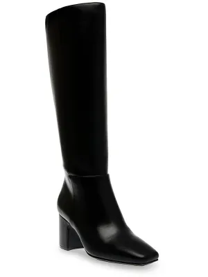 Teodoro Womens Faux Leather Square Toe Knee-High Boots