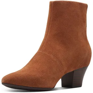 Teresa Womens Suede Pointed Toe Ankle Boots
