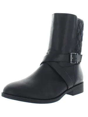 Thea Womens Leather Quilted Ankle Boots