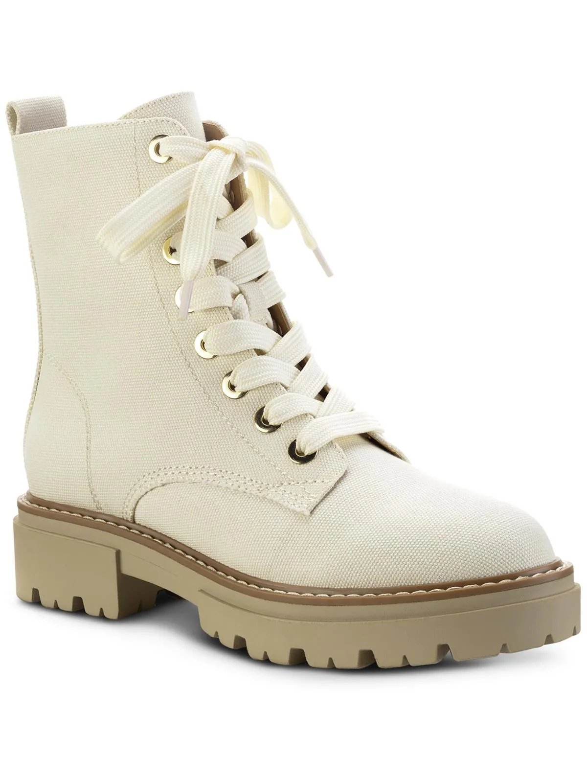 Tiiaa Womens Canvas Ankle Combat & Lace-up Boots