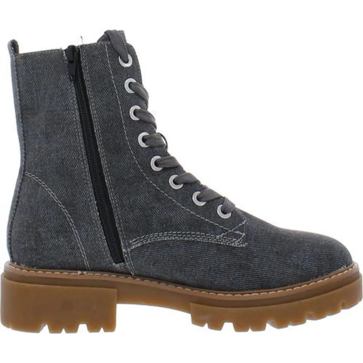 Tiiaa Womens Canvas Ankle Combat & Lace-up Boots