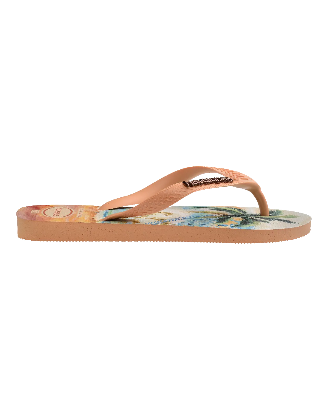 Top Tropical Vibes Flip Flops in Peach