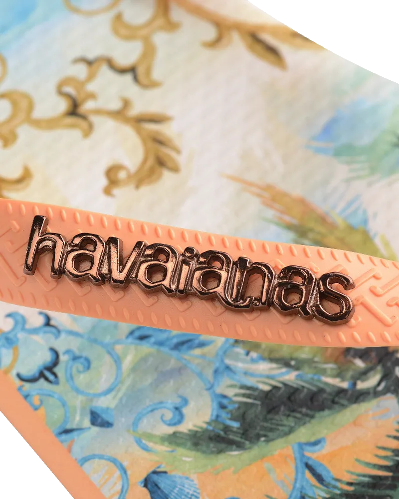 Top Tropical Vibes Flip Flops in Peach