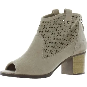 Trixie Womens Suede Perforated Ankle Boots